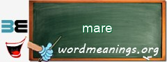 WordMeaning blackboard for mare